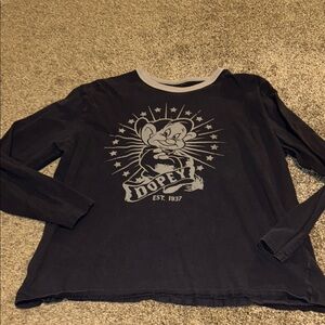 Dopey Graphic mens Long Sleeve Shirt Disney size XL distressed graphic